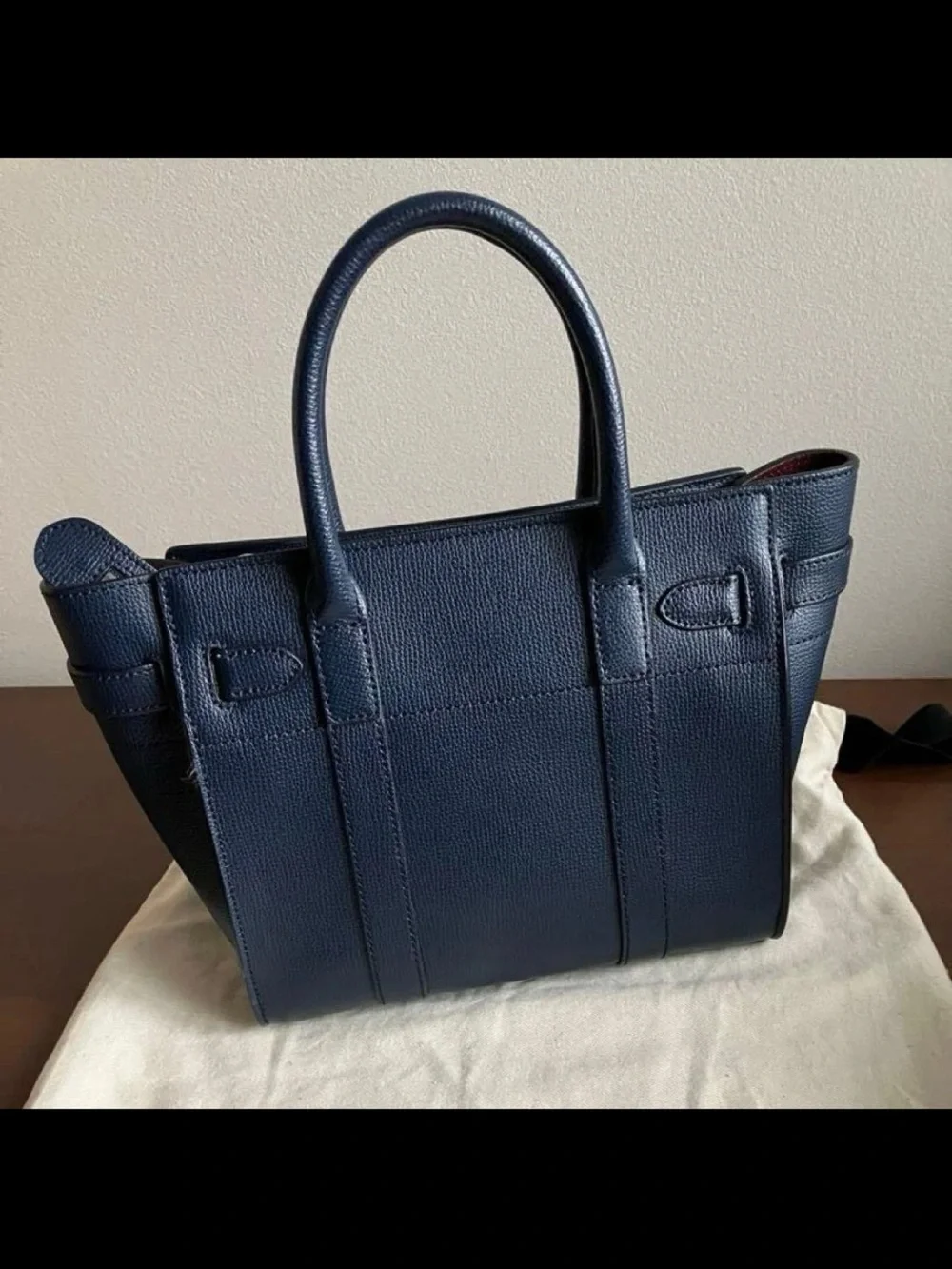 Mulberry Navy Leather Small Tote Bag
